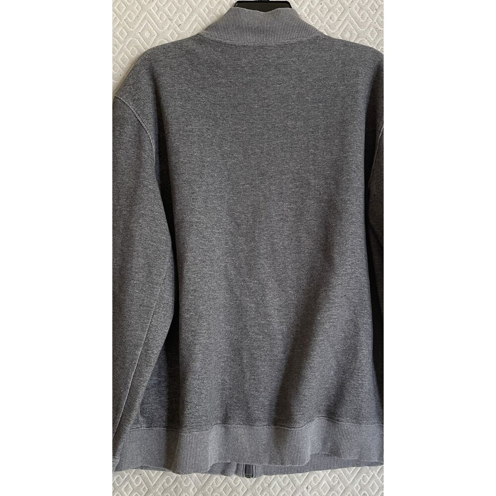 Calvin Klein Mens Sweater Jacket XL Full Zip Grey Mock Neck Grandpa Core Dad - Picture 5 of 14